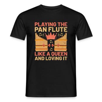 Pan Flute Player Pan Flutist Marching Band Music I - Men's T-Shirt - black - Front - AI Model Male 178 light (178cm)