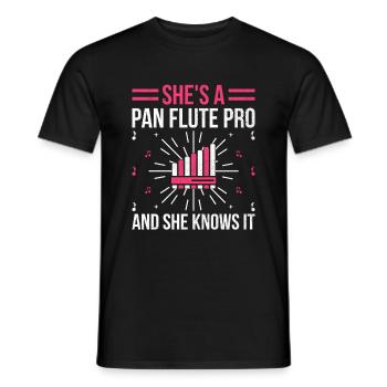 Pan Flute Player Pan Flutist Marching Band Music I - Men's T-Shirt - black - Front - AI Model Male 178 light (178cm)