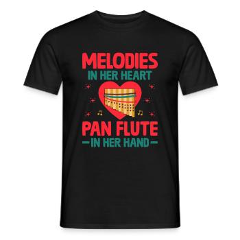 Pan Flute Player Pan Flutist Marching Band Music I - Men's T-Shirt - black - Front - AI Model Male 178 light (178cm)