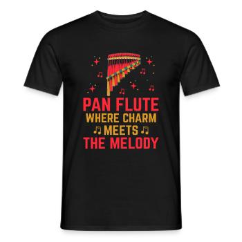 Pan Flute Player Pan Flutist Marching Band Music I - Men's T-Shirt - black - Front - AI Model Male 178 light (178cm)