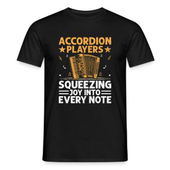Akkordeonspieler quetschen Freude in jede Note ac - Männer T-Shirt - Schwarz - Vorne - AI Model Male 178 light (178cm)