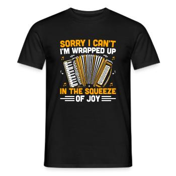 Désolé, je ne peux pas, je suis enveloppé dans la pression de la joie - T-shirt homme - noir - Devant - AI Model Male 178 light (178cm)