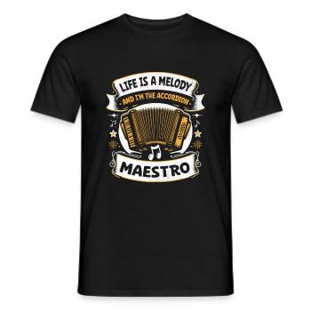 Life Is A Melody And I'm The Accordion Maestro Acc - Men's T-Shirt - black - Front - AI Model Male 178 light (178cm)
