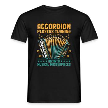 Akkordeonspieler verwandeln Luft in musikalisches Meisterwerk - Männer T-Shirt - Schwarz - Vorne - AI Model Male 178 light (178cm)