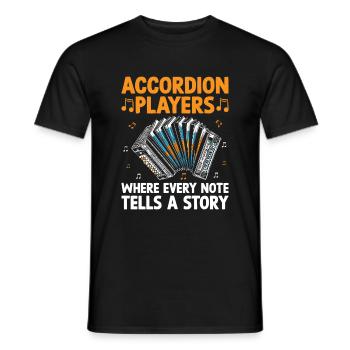 Accordion Players Where Every Note Tells A Story - Men's T-Shirt - black - Front - AI Model Male 178 light (178cm)