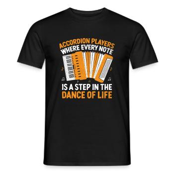 Akkordeonspieler, bei denen jeder Ton ein Schritt in die richtige Richtung ist - Männer T-Shirt - Schwarz - Vorne - AI Model Male 178 light (178cm)