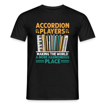 Les joueurs d’accordéon rendent le monde plus harmonieux - T-shirt homme - noir - Devant - AI Model Male 178 light (178cm)