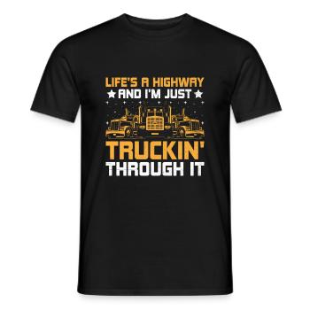 Camionneur Conduisant Papa Camionneur Père Chauffeur De Camion - T-shirt homme - noir - Devant - AI Model Male 178 light (178cm)