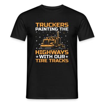 Camionneur Conduisant Papa Camionneur Père Chauffeur De Camion - T-shirt homme - noir - Devant - AI Model Male 178 light (178cm)