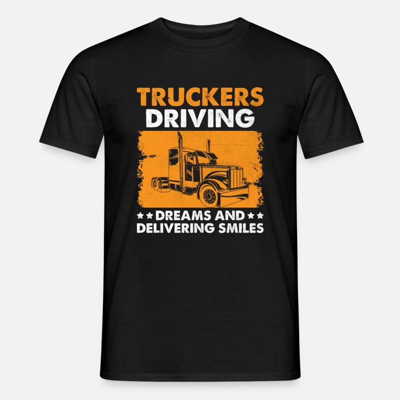 Trucker Kørsel Far Trucker Far Lastbilchauffør - Mænd T-shirt - sort