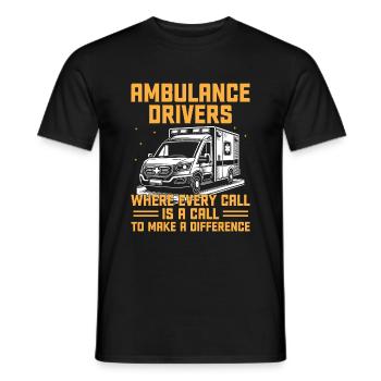 Krankenwagenfahrer, bei denen jeder Anruf ein Anruf ist EMS D - Männer T-Shirt - Schwarz - Vorne - AI Model Male 178 light (178cm)