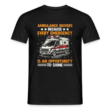 Ambulancechauffeurs omdat elke noodsituatie een operatie is - Heren T-shirt - zwart - Voor - AI Model Male 178 light (178cm)