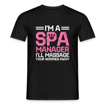 SPA Manager Job Wellness Funny SPA Management Sayi - Men's T-Shirt - black - Front - AI Model Male 178 light (178cm)