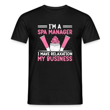 SPA Manager Job Wellness Funny SPA Management Sayi - Men's T-Shirt - black - Front - AI Model Male 178 light (178cm)