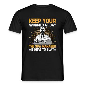 Gestionnaire de SPA Emploi Bien-être Drôle Gestion de SPA Sayi - T-shirt homme - noir - Devant - AI Model Male 178 light (178cm)