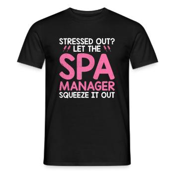 SPA Manager Job Wellness Funny SPA Management Sayi - Men's T-Shirt - black - Front - AI Model Male 178 light (178cm)