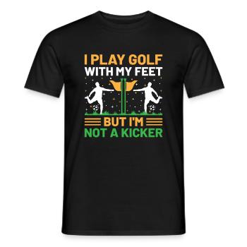 Footgolf Player Foot Golf Playing Footgolfers Foot - Men's T-Shirt - black - Front - AI Model Male 178 light (178cm)