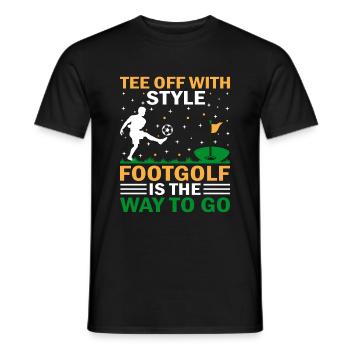 Footgolf Player Foot Golf Playing Footgolfers Foot - Men's T-Shirt - black - Front - AI Model Male 178 light (178cm)