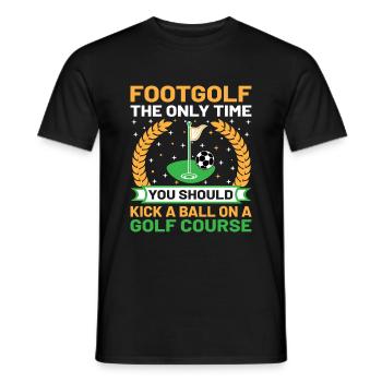 Footgolf Player Foot Golf Playing Footgolfers Foot - Men's T-Shirt - black - Front - AI Model Male 178 light (178cm)