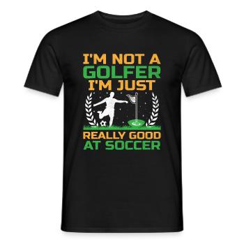 Footgolf Player Foot Golf Playing Footgolfers Foot - Men's T-Shirt - black - Front - AI Model Male 178 light (178cm)