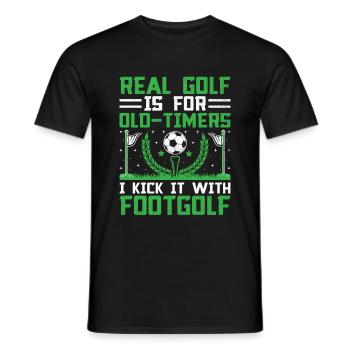Footgolf Player Foot Golf Playing Footgolfers Foot - Men's T-Shirt - black - Front - AI Model Male 178 light (178cm)