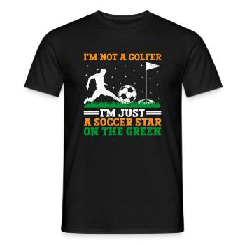 Footgolf Player Foot Golf Playing Footgolfers Foot - Men's T-Shirt - black - Front - AI Model Male 178 light (178cm)