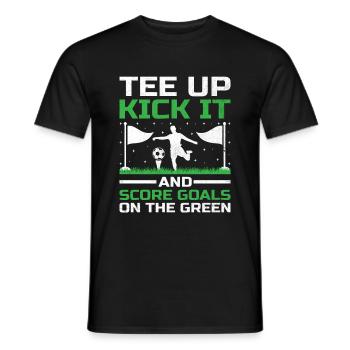 Footgolf Player Foot Golf Playing Footgolfers Foot - Men's T-Shirt - black - Front - AI Model Male 178 light (178cm)
