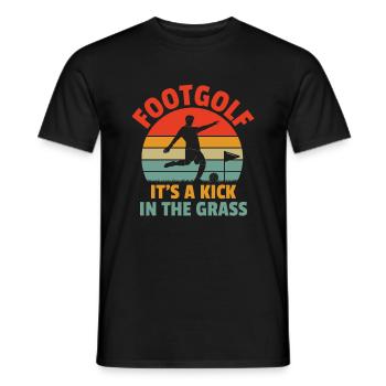 Footgolf Player Foot Golf Playing Footgolfers Foot - Men's T-Shirt - black - Front - AI Model Male 178 light (178cm)