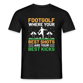 Footgolf Player Foot Golf Playing Footgolfers Foot - Men's T-Shirt - black - Front - AI Model Male 178 light (178cm)