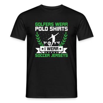Footgolf Player Foot Golf Playing Footgolfers Foot - Men's T-Shirt - black - Front - AI Model Male 178 light (178cm)