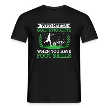 Footgolf Player Foot Golf Playing Footgolfers Foot - Men's T-Shirt - black - Front - AI Model Male 178 light (178cm)