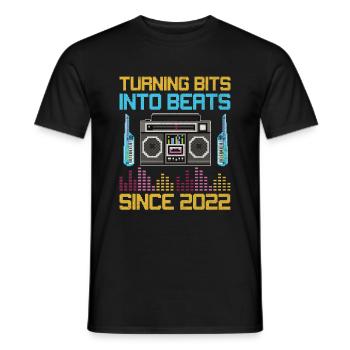 Chiptune Music Lover Groove zu den Bleeps und Bloo - Männer T-Shirt - Schwarz - Vorne - AI Model Male 178 light (178cm)