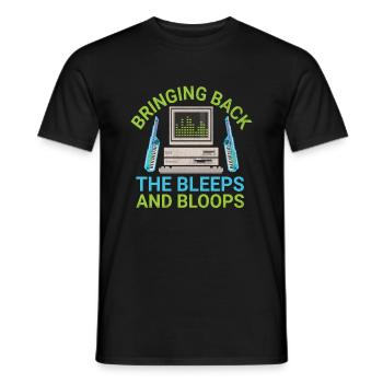 Chiptune Music Lover Groove to the Bleeps and Bloo - Men's T-Shirt - black - Front - AI Model Male 178 light (178cm)