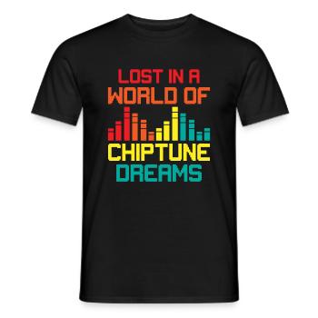 Chiptune Music Lover Groove to the Bleeps and Bloo - Men's T-Shirt - black - Front - AI Model Male 178 light (178cm)