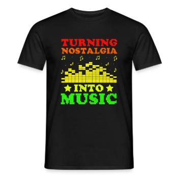 Chiptune Music Lover Groove to the Bleeps and Bloo - Men's T-Shirt - black - Front - AI Model Male 178 light (178cm)