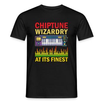 Chiptune Music Lover Groove to the Bleeps and Bloo - Men's T-Shirt - black - Front - AI Model Male 178 light (178cm)