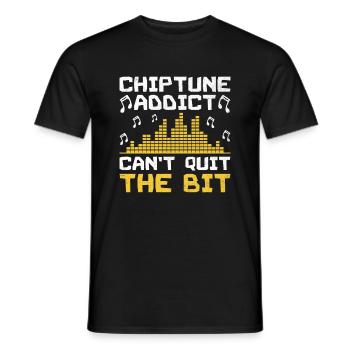 Chiptune Music Lover Groove to the Bleeps and Bloo - Men's T-Shirt - black - Front - AI Model Male 178 light (178cm)