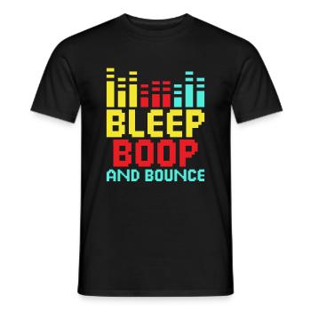 Chiptune Music Lover Groove to the Bleeps and Bloo - Men's T-Shirt - black - Front - AI Model Male 178 light (178cm)