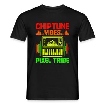 Chiptune Music Lover Groove to the Bleeps and Bloo - Men's T-Shirt - black - Front - AI Model Male 178 light (178cm)
