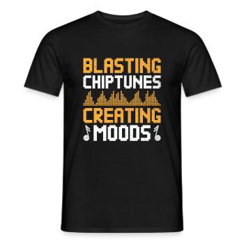 Chiptune Music Lover Groove to the Bleeps and Bloo - Men's T-Shirt - black - Front - AI Model Male 178 light (178cm)