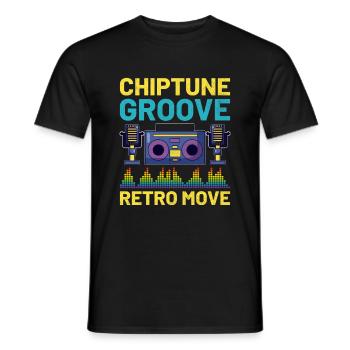 Chiptune Music Lover Groove to the Bleeps and Bloo - Men's T-Shirt - black - Front - AI Model Male 178 light (178cm)
