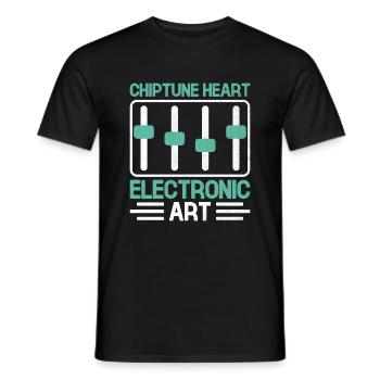 Chiptune Music Lover Groove to the Bleeps and Bloo - Men's T-Shirt - black - Front - AI Model Male 178 light (178cm)