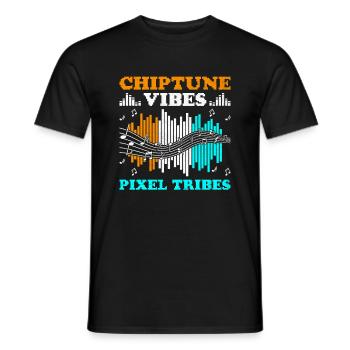 Chiptune Music Lover Groove to the Bleeps and Bloo - Men's T-Shirt - black - Front - AI Model Male 178 light (178cm)