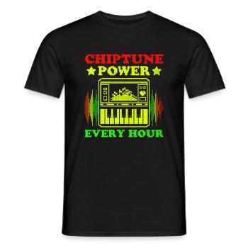Chiptune Music Lover Groove to the Bleeps and Bloo - Men's T-Shirt - black - Front - AI Model Male 178 light (178cm)