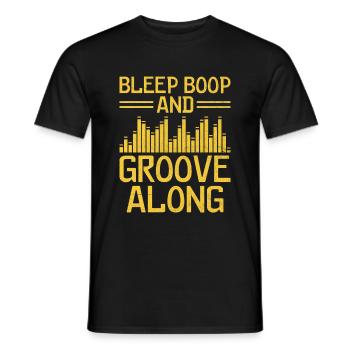 Chiptune Music Lover Groove to the Bleeps and Bloo - Men's T-Shirt - black - Front - AI Model Male 178 light (178cm)