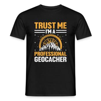 Geocaching Geocache Funny Geocacher Geocacher Sayi - Men's T-Shirt - black - Front - AI Model Male 178 light (178cm)