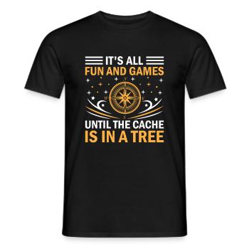 Geocaching Geocache Funny Geocacher Geocacher Sayi - Men's T-Shirt - black - Front - AI Model Male 178 light (178cm)