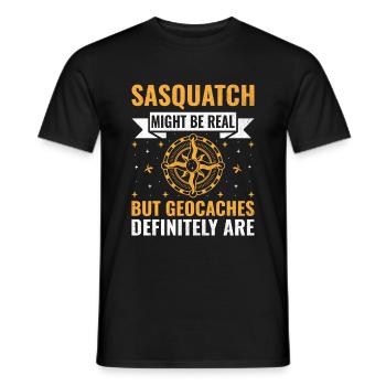 Geocaching Geocache Funny Geocacher Geocacher Sayi - Men's T-Shirt - black - Front - AI Model Male 178 light (178cm)