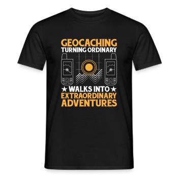 Geocaching Geocache Funny Geocacher Geocacher Sayi - Men's T-Shirt - black - Front - AI Model Male 178 light (178cm)
