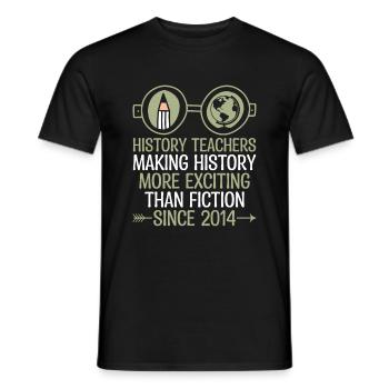 Professeur d’histoire depuis 2024 Funny Historical Teache - T-shirt homme - noir - Devant - AI Model Male 178 light (178cm)